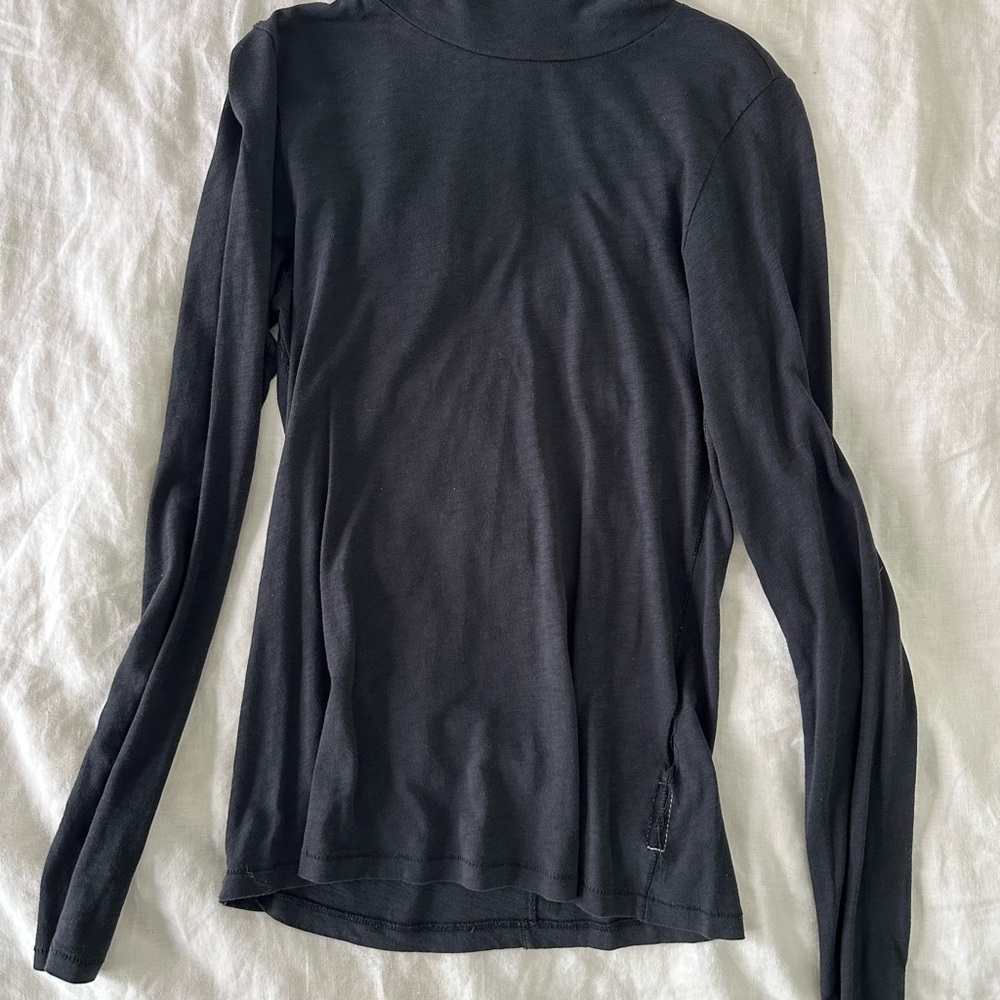Rag & Bone Black Fitted Long Sleeve Turtleneck Tee